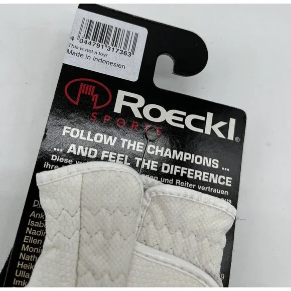 Roeckl Sports Roeck-Grip Equestrian Riding Gloves - White Size 6.5 - Picture 9 of 10